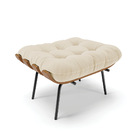 Kit 02 Puffs Costela Linho Base Metálica Preto - D'rossi - A3