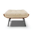 Kit 02 Puffs Costela Linho Base Metálica Preto - D'rossi - A3