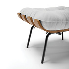 Kit 02 Puffs Costela Linho Cinza A05 Base Metálica Preto - D'