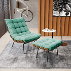 Kit 02 Puffs Costela Suede Base Metálica Preto - D'rossi - Az