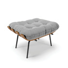 Kit 02 Puffs Costela Suede Base Metálica Preto - D'rossi - Ci