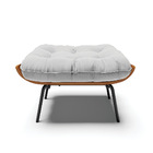 Kit 02 Puffs Costela Suede Base Metálica Preto - D'rossi - Ci