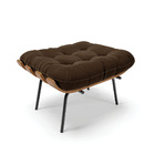 Kit 02 Puffs Costela Suede Base Metálica Preto - D'rossi - Ma