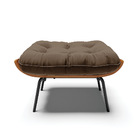 Kit 02 Puffs Costela Suede Base Metálica Preto - D'rossi - Ma