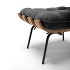 Kit 02 Puffs Costela Suede Base Metálica Preto - D'rossi - Pr