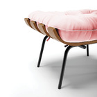 Kit 02 Puffs Costela Suede Base Metálica Preto - D'rossi - Ro