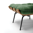 Kit 02 Puffs Costela Suede Verde Base Metálica Preto - D'rossi