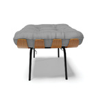 Kit 02 Puffs Costela Veludo Grafite A131 Luxo Base Metálica P