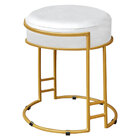 Kit 02 Puffs Dara Corino Branco Base Industrial Dourado - D'r