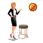 Kit 02 Puffs Dara Linho Base Industrial Cobre - D'rossi - Mar