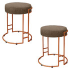 Kit 02 Puffs Dara Linho Base Industrial Cobre - D'rossi - Mar