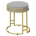 Kit 02 Puffs Dara Linho Base Industrial Dourado - D'rossi - C