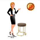 Kit 02 Puffs Dara Linho Base Industrial Dourado - D'rossi - M