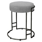 Kit 02 Puffs Dara Linho Base Industrial Preto - D'rossi - Cin