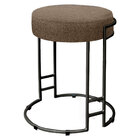 Kit 02 Puffs Dara Linho Base Industrial Preto - D'rossi - Mar