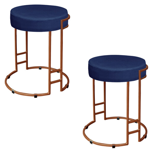 Kit 02 Puffs Dara Suede Base Industrial Cobre - D'rossi - Azu