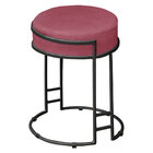 Kit 02 Puffs Dara Suede Base Industrial Preto - D'rossi - Rosa