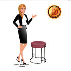 Kit 02 Puffs Dara Suede Base Industrial Preto - D'rossi - Rosa