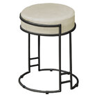 Kit 02 Puffs Dara Suede Bege Base Industrial Preto - D'rossi