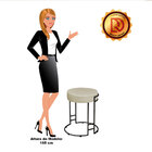 Kit 02 Puffs Dara Suede Bege Base Industrial Preto - D'rossi