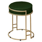 Kit 02 Puffs Dara Suede Verde Base Industrial Dourado - D'ros