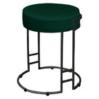 Kit 02 Puffs Dara Suede Verde Base Industrial Preto - D'rossi