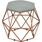 Kit 02 Puffs Decorativo Aramado Bronze Six L02 Linho Cinza Es