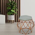 Kit 02 Puffs Decorativo Aramado Bronze Six L02 Linho Cinza Es