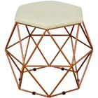 Kit 02 Puffs Decorativo Aramado Bronze Six L02 Suede Bege - L