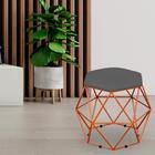 Kit 02 Puffs Decorativo Aramado Bronze Six L02 Suede Cinza -