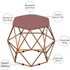 Kit 02 Puffs Decorativo Aramado Bronze Six L02 Suede Rosê - L