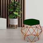 Kit 02 Puffs Decorativo Aramado Bronze Six L02 Suede Verde Mu