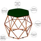 Kit 02 Puffs Decorativo Aramado Bronze Six L02 Suede Verde Mu