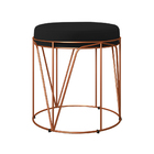 Kit 02 Puffs Decorativo Aramado Bronze Zaya L02 Corano Preto