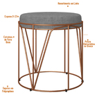 Kit 02 Puffs Decorativo Aramado Bronze Zaya L02 Linho Cinza E