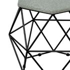 Kit 02 Puffs Decorativo Aramado Preto Six L02 Linho Cinza Esc