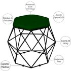 Kit 02 Puffs Decorativo Aramado Preto Six L02 Suede Verde Mus