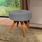 Kit 02 Puffs Decorativo Julia Redondo Suede Grafite Base Made