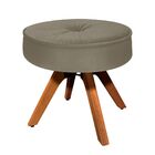 Kit 02 Puffs Decorativo Julia Redondo Suede Marrom Rato Base