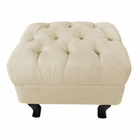 Kit 02 Puffs Decorativo Luiz Xv Veludo Bege - Montanaris Decor