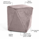 Kit 02 Puffs Decorativo Para Sala De Estar Ametista D02 Velud