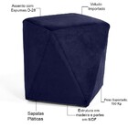 Kit 02 Puffs Decorativo Para Sala De Estar Ametista D02 Velud