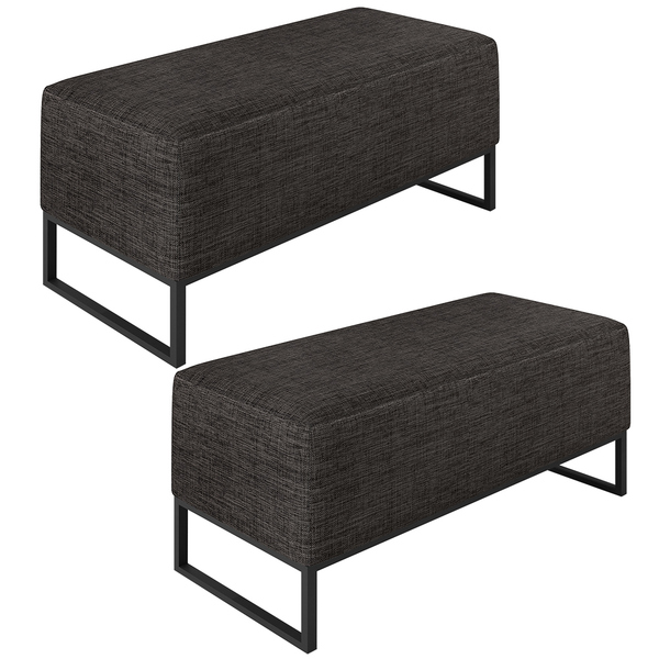 Kit 02 Puffs Decorativo Para Sala De Estar Cléo W01 Base De F