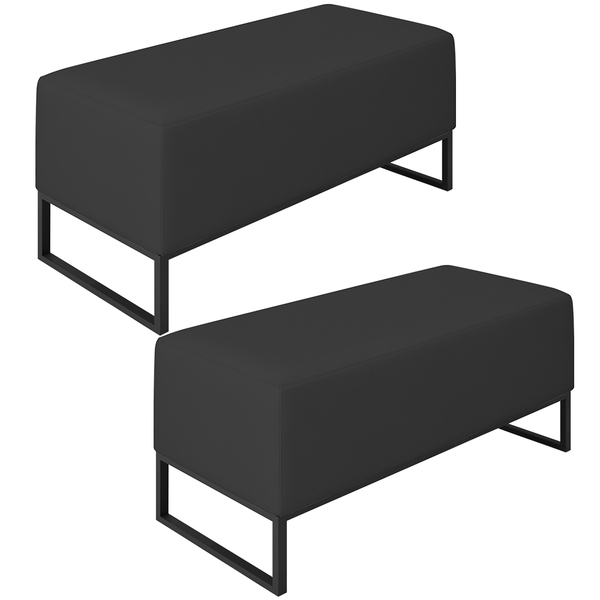 Kit 02 Puffs Decorativo Para Sala De Estar Cléo W01 Base De F