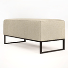 Kit 02 Puffs Decorativo Para Sala De Estar Cléo W01 Base Ferr