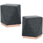 Kit 02 Puffs Decorativo Para Sala De Estar Com Base Aço Ameti