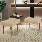 Kit 02 Puffs Decorativo Para Sala De Estar Requinte L02 Linho