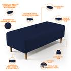 Kit 02 Puffs Decorativo Sala Bali W01 Pés Palito 120x50cm Cou