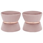 Kit 02 Puffs Decorativo Sala De Estar 45cm Dhaka Veludo Rosê