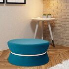 Kit 02 Puffs Decorativo Sala De Estar 95cm Dhaka Veludo Azul